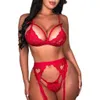 Womens Sexy Lingerie Set Hot Nieuwe Sexy Lingerie Vrouwen Ondergoed Nachtkleding Kant Bra Slipje G-String Kouseband Set # P35