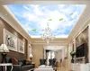 Fond d'écran personnalisé 3D rouleau ciel bleu et nuages ​​blancs Chambre Salon plafond Décoration murale mur