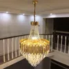 Lustre En Cristal Moderne LED Lumière Américain K9 Lustres En Cristal Lumières Luminaire Hôtel Grand Projet Escalier Pendentif Lampe Maison Éclairage Intérieur