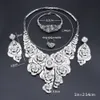 Set di gioielli da sposa set di gioielli Dubai nigeriani Dubai Silver Set per le donne Orecchini per la collana africani