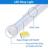 LED Tube Light, Shop Lights, 8FT 150W 15000lm, 6500K Cool White V-Shape Clear Cover, Hight Output, for Garage, Warehouse