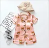 2022 New Summer Children's Pajamas Sets Boys Girls Cartoon Bear Home Wear Kids Two-Piece Set Short-Sleeved Suit Child Home Clothes