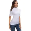 JAYCOSIN Damen Sommer Kurzarm Brief Rollkragen Tops T-shirt Solide Casual Täglichen Top Mar11 P30