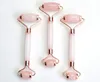 Natural Chakra Rose Quartz Massage Stone Carved Reiki Crystal Healing Gua Sha Beauty Double Roller Facial Massor Stick