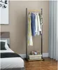 Hanging clothes rack in bedroom floor standing dormitory clothes rack, clothes racks horizontal bar type household simple cloth drying