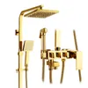 Luxury Gold Finish Brass Shower Head with Gun Sprayer Bathroom Shower Water Taps