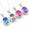 Multicolore Bi couleur Tourmaline Gems Pendnats En Gros 12 Pcs / Lot 925 Collier En Argent Sterling De Mariage Fiançailles Bijoux 4 Couleur