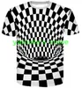 Yakuda's Store Casual Loose Drukowane Koszulka Koszulka męska Letnia Nowy Vertigo Abstract Stereogram Drukuj Koszulka z krótkim rękawem Koszulka Sport