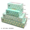 Kraft paper Baking Carton Kraft Box with ribbon,pink Cookies Gift packaging Box, Mooncake Macaron cake Packaging paper box