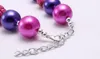 Collana di perline grosse per bambini all'ingrosso Collana rosa caldo + colore viola ChiBubblegum Collana di perline grosse Gioielli per ragazza Kidsldren