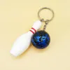 محاكاة Bowling Keychain Bowling Keyring قلادة رياضية البولينج مجموعة مفاتيح السلسلة التذكارية أطفال ألعاب 4 نمط