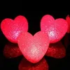 12cm New LED Heart-shaped Colorful Lights Kids Toys Crystal Night Light Led Lamp with Battery for Christmas Holiday Gift