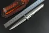 1Pcs New 2020 New High End Ball Bearing Flipper Fodling Knife D2 Satin / Black Stone Wash Blade TC4 Titanium Alloy Handle EDC Tools