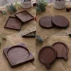 6 stijlen Vierkante Ronde Zwarte Walnoot Houten Onderzetters Wood Theepot Cup Mats Bowl Servies Isolatie Pad Keuken Home Accessoires Bar Tool