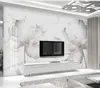 Modern tapet för vardagsrum Abstrakt vit marmor modern minimalistisk kreativ blommig bakgrundsvägg