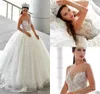Luxuriöse lange Ärmel Spitze Ballkleid Brautkleider 2019 Perlen 3D-Blumenapplikationen Arabische Brautkleider Landhochzeitskleid in Übergröße