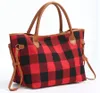 Check Torebka Czerwona Czarna Plaid Torby Duża Pojemność Travel Tote z uchwytem PU Sporty Joga Totes Magazynowe Torby Maternity 10 sztuk Rra2353