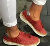 2020 Nya Kvinnor Skor Designer Espadrilles Green Mesh Andningsbara Loafers Vintage Solid Trainer Billiga Utomhus Casual Skor Storlek 35-43