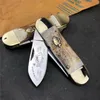 High Quality Two Blades EDC Pocket Folding Knife 1.4116 Stainless Steel Mirror Plish Blade Brass+ Horn Handle EDC Knives