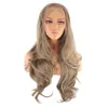 Xtrend syntetisk spets fram peruk lång rosa lila orange grön vit peruker för svarta kvinnor våg hår kvinnlig peruca lockig koppar