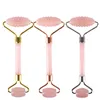 Nouvelle Arrivée Double Tête Sans Bruit Spiky Jade Roller Pour Le Visage Rose Quartz Facial Roller Massager