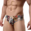 Men Sexy Underwear Nylon Printed Shorts Pouch Underpants mens briefs slip homme ropa interior hombre1