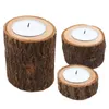 Tree Stump Candle Holder Tea Light Tree Wooden Candlestick Mini Flowerpot For Home Wedding Party Valentine's Day Decoration