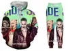 Neueste Mode 3D-Druck Lustige Joker Harley Quinn Hoodies/Kapuzenpullover + Hosenanzug Kleidung für Damen/Herren K03