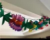 Novelty Färgglada Tissue Flower Garland Banner för Luau Party Summer Beach Decoration Hawaii 3 meter Paper Garlands 300cm