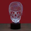 Halloween 3D Skull Night Light USB Powered Ambient Light Desktop Festival Decoration Lighting White Multicolor 1 PC