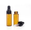 5ml Amber Glass Essential Oil Dropper Bottles Mini Empty Eye Dropper Perfume Cosmetic Liquid Sample Container DHL Free 1500pcs/lot