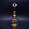 Bong en verre de conception de gâteau de 9 pouces couleur métallique conduite d'eau en verre teinté dab rigs nouveau recycleur de cadeau à vendre