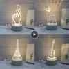 3D LED Lâmpada Criativa 3D LED Night Lights Novidade Ilusão Night Lamp Illusion Lâmpada de mesa de ilusão para casa decorativa luz