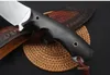 High Quality Survival Straight Hunting Knife D2 Satin Blades Full Tang Ebony Handle Fixed Blade Knives With Leather Sheath