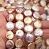 Vente promotionnelle et livraison gratuite Cultured Collier ras du cou de perles baroques inhabituelles couleur blanche pièce ronde forme plate brins de perles d'eau douce naturelles