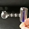 Dritto doppio vaso filtrante Narghilè di vetro all'ingrosso, raccordo per tubo dell'acqua in vetro