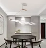 Modern Minimalist Led Chandeliers Wave Pendant Light 40W/80W Led Suspending Lamp Fixture Dining Room Living Room Hanging Light Metal+Acrylic