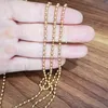 Lot 5 stks in Bulk Stianless Steel Gold Fashion Beads Beaded Collier 3mm 18-32 '' Dames Heren Sieraden