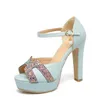 Plus size 32 33 to 40 41 42 43 44 45 46 bridal wedding shoes white high heel designer shoes pink blue black