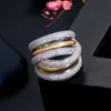 ABD Boyutu 5-10 Çarpıcı Lüks Takı 14K Beyaz Altın Dolgu Pave Beyaz Sapphire CZ Diamond Kadınlar Düğün Nişan Çapraz Band Ring G218I