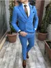 Smoking da sposo blu doppiopetto stile classico con risvolto a lancia Groomsmen abiti da uomo giacca da matrimonio/ballo/cena (giacca + pantaloni + cravatta) K459