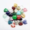 Colgantes de piedras preciosas de piedra natural en forma de corazón, cuentas sueltas pulidas, gancho plateado, pulseras y collar, joyería de cuentas de corazón GGA3549-2