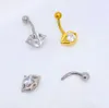 1pc Stainless Steel Navel Piercings Body Jewelry Fashion lip-shaped Zircon Belly Button Ring Bar Sexy Crystal Navel Earrings