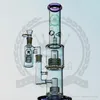 Hitman Hookah New Design Double Recycler Bong 16 "Polegadas Duas Funções Tubulação de Água Venda Quente Refróias Roxo Roxo Colorfull Dabglass
