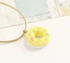 Donut en céramique petit collier de petite amie fraîche dessin animé chaîne de clavicule DAN500 ordre de mélange pendentif colliers