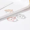 New Fashion Adjustable Silver Rose Gold Color Heart Shaped Wedding Ring for Woman