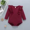 Abiti per ragazze per bambini neonati floreali abiti da bambina abiti da manica lunga+ pantaloni floreali+ fascia di cotone 3pcs outfit