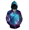 Mens kvinnor färgglada glödande kappa 3D varg djurtryck led lysande blixtlås toppblus punk stil hoodie sudaderas con capucha9634068