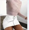 2019 Le più nuove donne sexy calde fasciatura mini gonne in pelle PU stile cerniera vita alta gonne sexy vestiti per le signore
