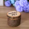 Ehering-Box, Ehering-Träger, Holz, bedruckt, Marry Me-Schmuckkästchen, rustikale Ring-Boxen